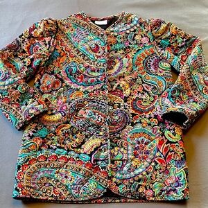 Vintage Appel Paisley/Floral Quilted 90’s Chore Coat/Jacket with Pockets